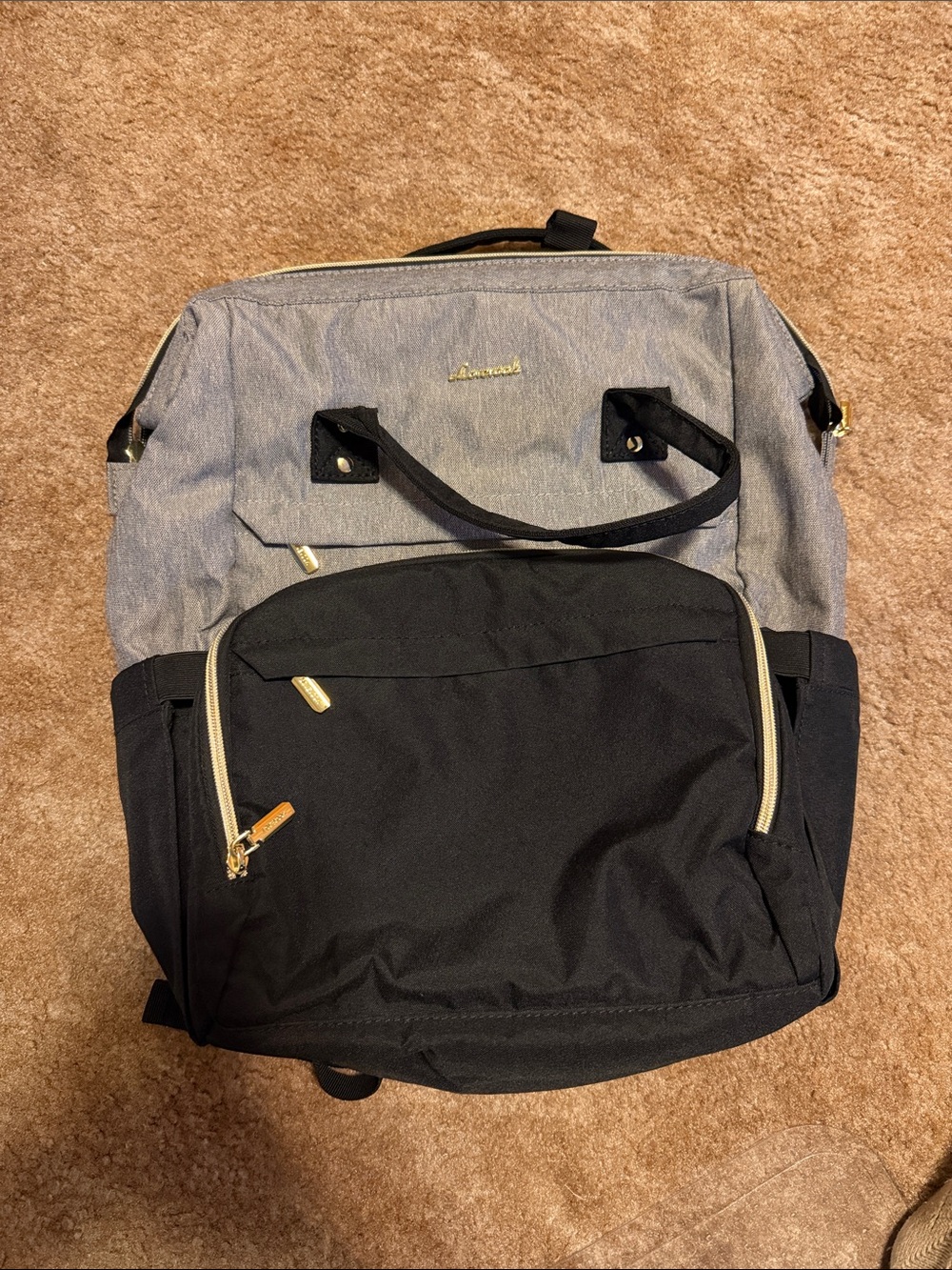 Lovevook Two-Tone Gray and Black Women’s Backpack – Stylish Everyday Carry